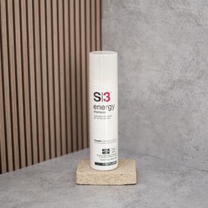 S3 Energy - Шампунь проти випадіння для жирної шкіри голови з біотином, цинком PCA та протеїнами пшениці, 400 мл