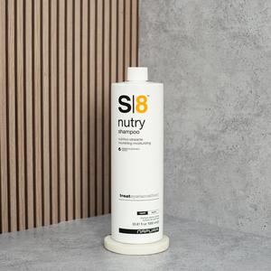 S8 Nutry - Питательный и увлажняющий шампунь для сухих и ломких волос с протеинами кашемира и миндаля, 1000 мл