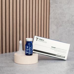 T1  Purify Pre - Ампули - інтенсивне очищення дерми та шкіри голови й запуск мікроциркуляції з ефірними оліями евкаліпта, розмарину, шавлії та сосни, 4 ампули по 8 мл.